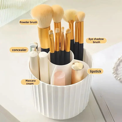 Makeup Brush Storage Box 360 Rotating Makeup Brush Holder Organizer Desktop Lipstick Powder Brush Bucket Comestic Tools Box