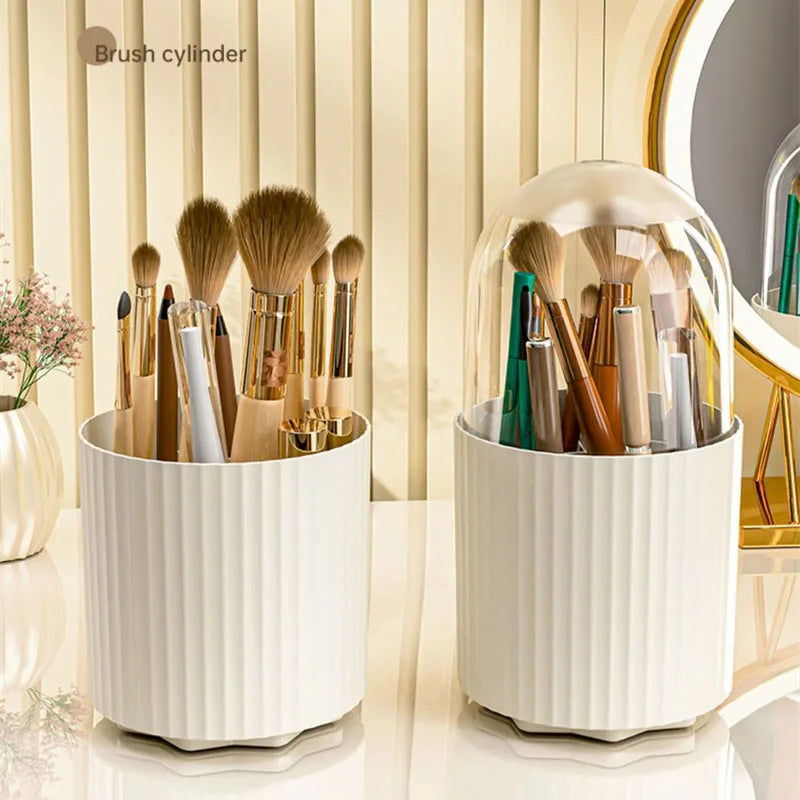 Makeup Brush Storage Box 360 Rotating Makeup Brush Holder Organizer Desktop Lipstick Powder Brush Bucket Comestic Tools Box
