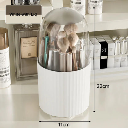 Makeup Brush Storage Box 360 Rotating Makeup Brush Holder Organizer Desktop Lipstick Powder Brush Bucket Comestic Tools Box